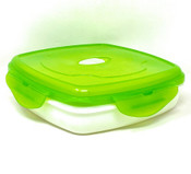 Wholesale - 7" Square Food Container, Lime Lid